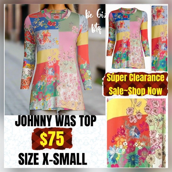 🆕JOHNNY WAS🆑FINALCLEARANCE TOP 
X-SMALL Designer Merchandise-No Offers-PriceFirm - Picture 1 of 9